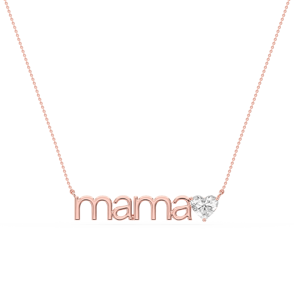 Heart LGD Mama Solitaire Pendant - 16 to 18 Inches