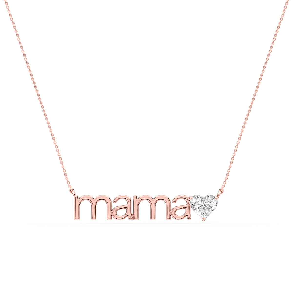 Heart LGD Mama Solitaire Pendant - 16 to 18 Inches