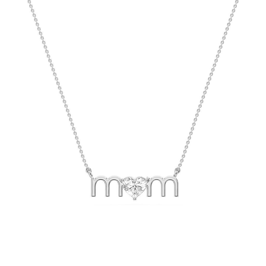 Heart LGD Mom Solitaire Pendant - 16 to 18 Inches