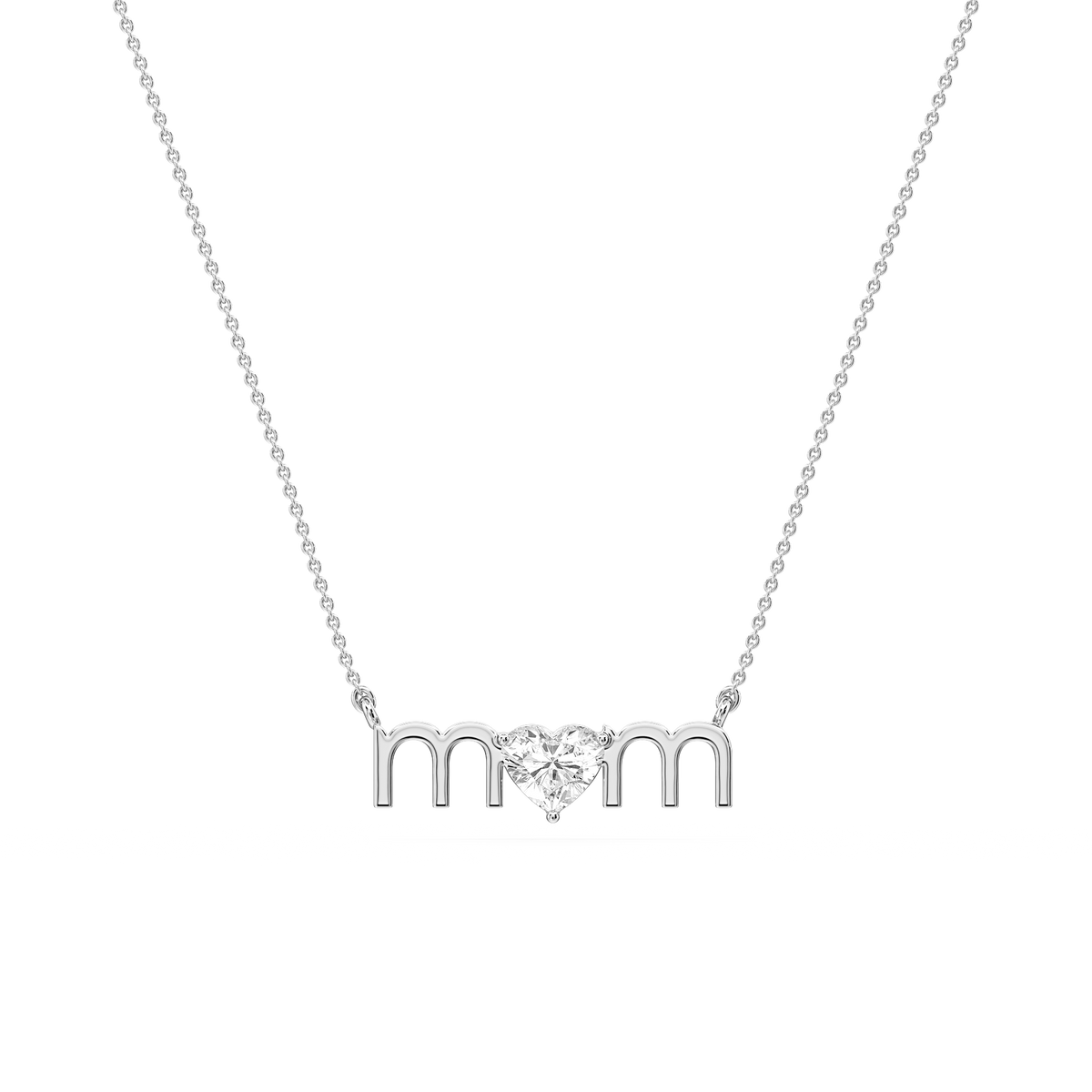 Heart LGD Mom Solitaire Pendant - 16 to 18 Inches