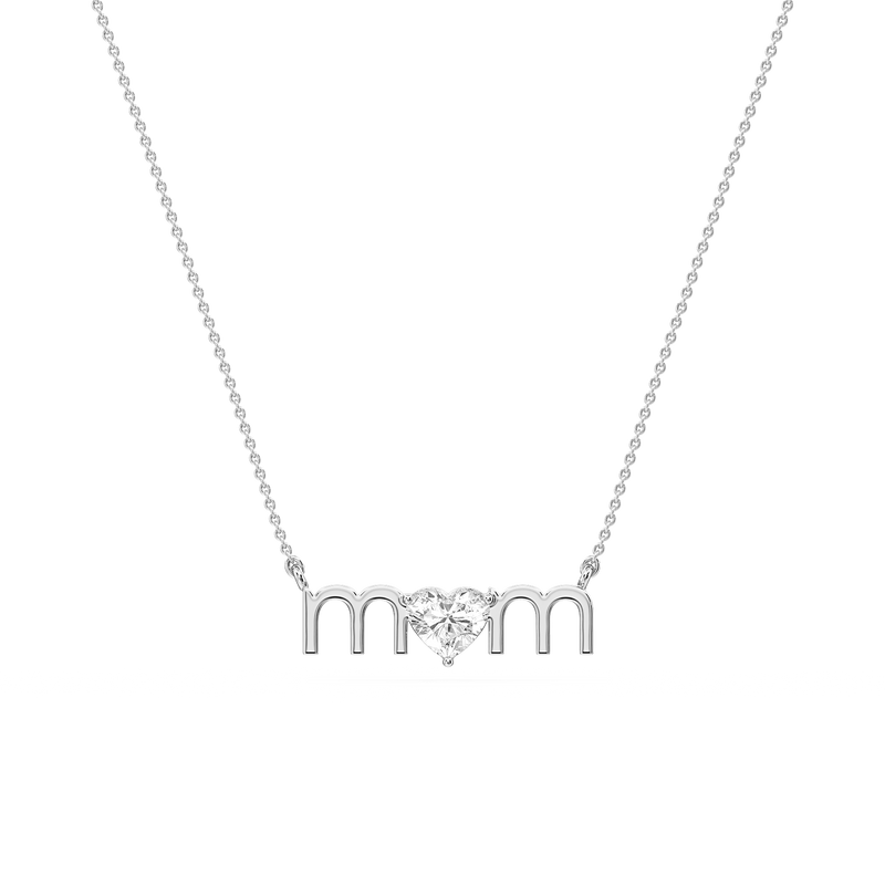 Heart LGD Mom Solitaire Pendant - 16 to 18 Inches