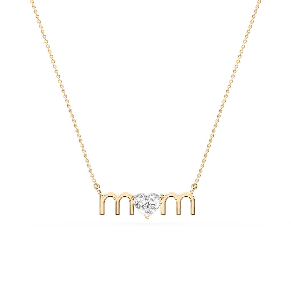Heart LGD Mom Solitaire Pendant - 16 to 18 Inches