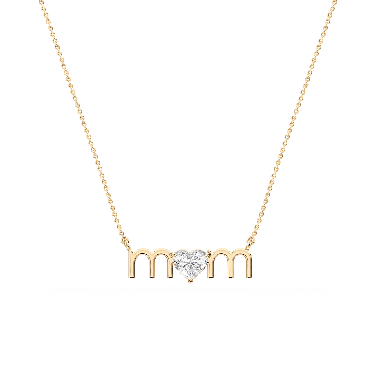 Heart LGD Mom Solitaire Pendant - 16 to 18 Inches