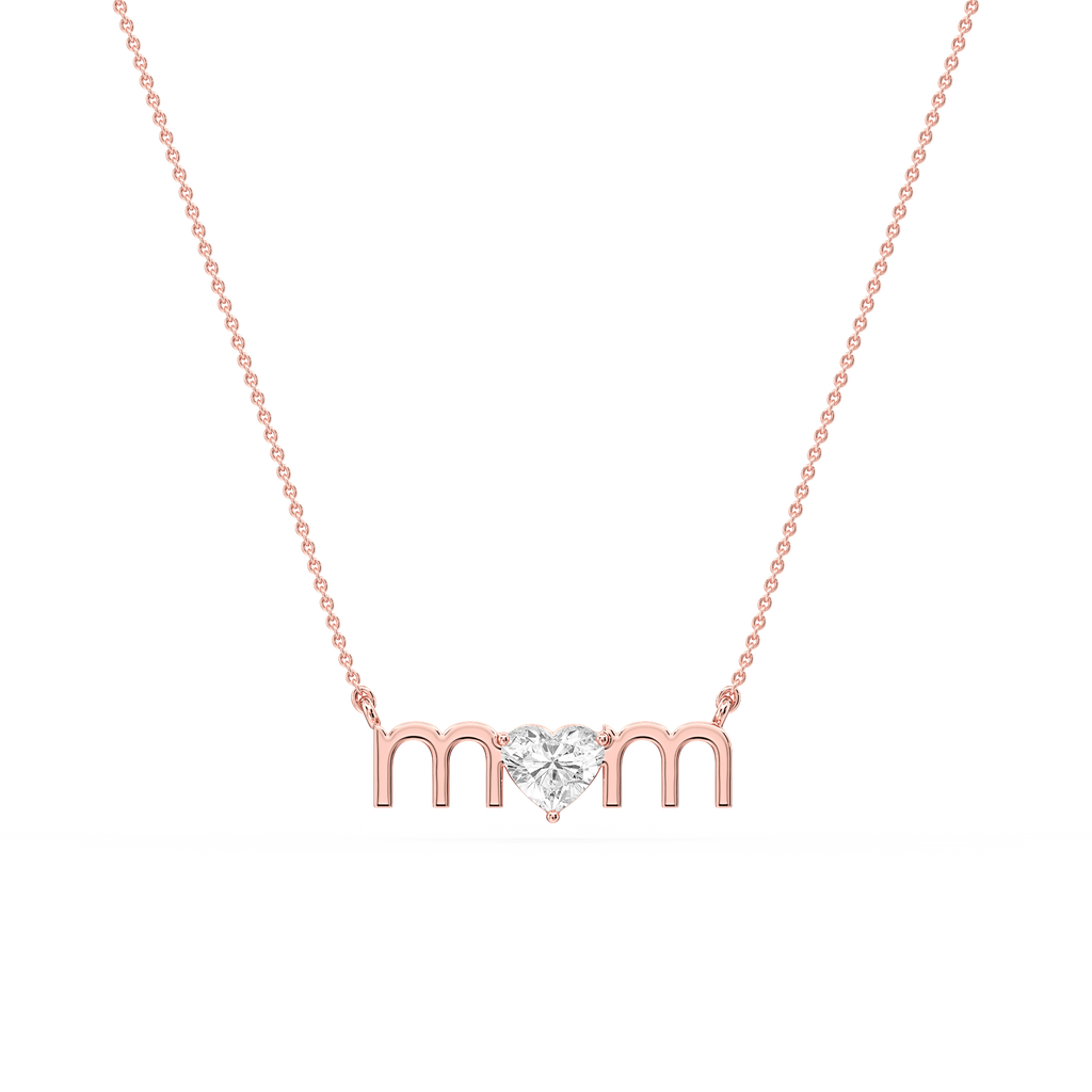 Heart LGD Mom Solitaire Pendant - 16 to 18 Inches