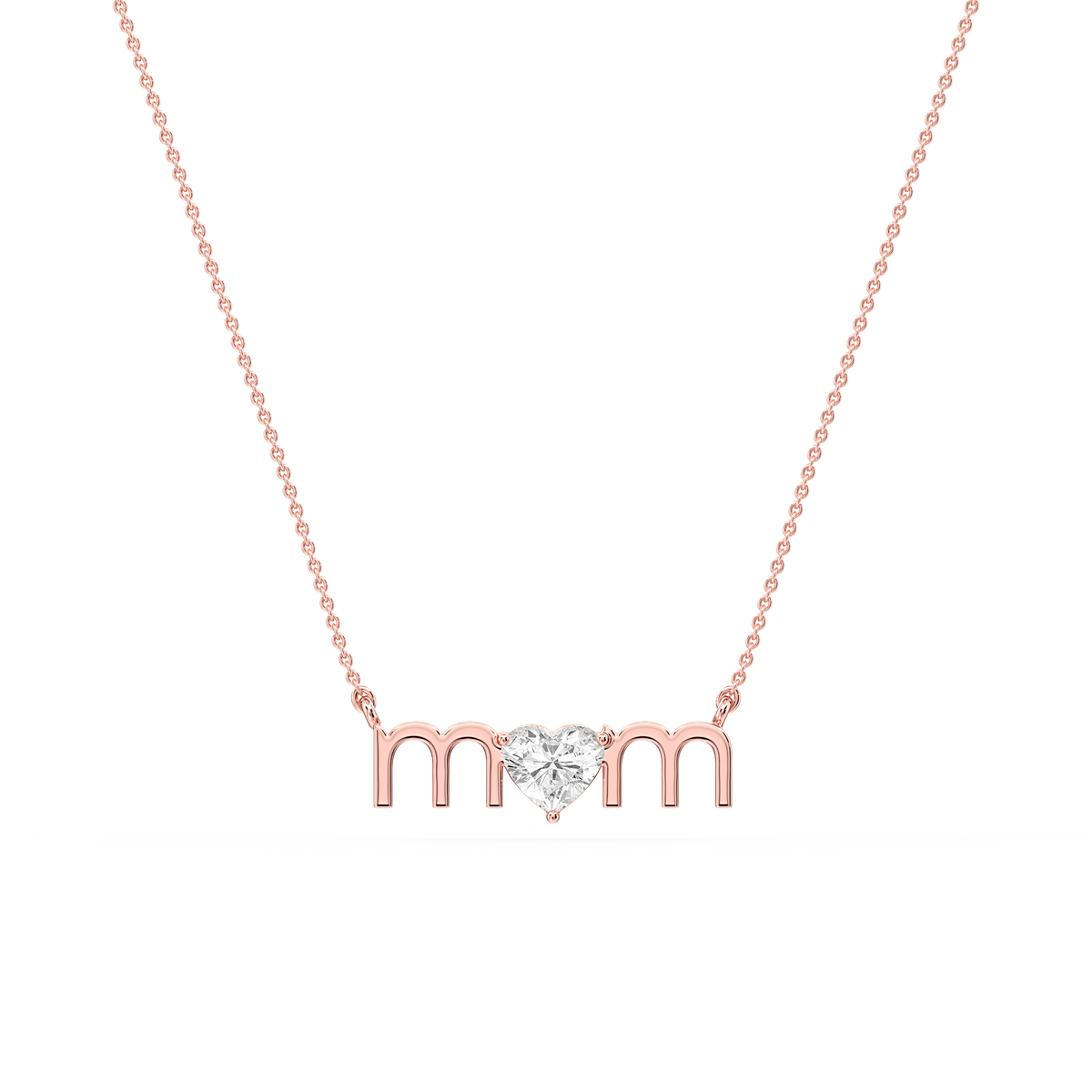 Heart LGD Mom Solitaire Pendant - 16 to 18 Inches