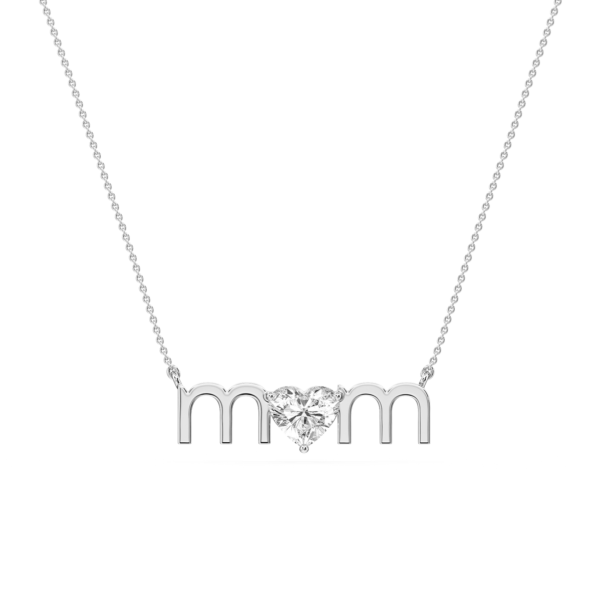 Heart LGD Mom Solitaire Pendant - 16 to 18 Inches