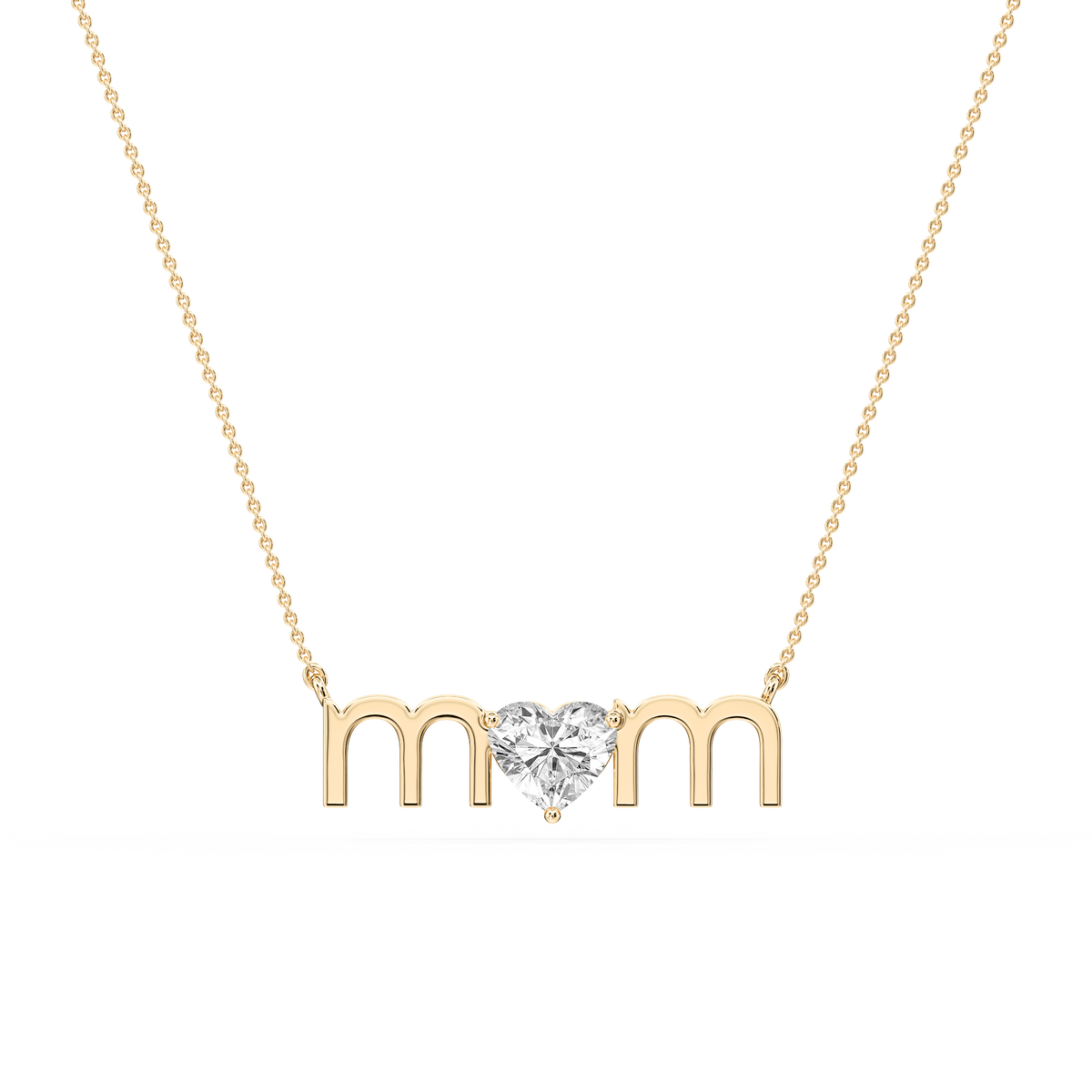 Heart LGD Mom Solitaire Pendant - 16 to 18 Inches
