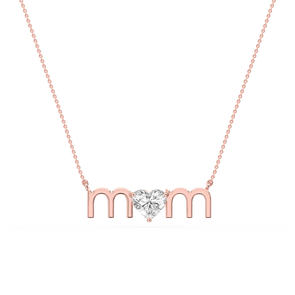 Heart LGD Mom Solitaire Pendant - 16 to 18 Inches
