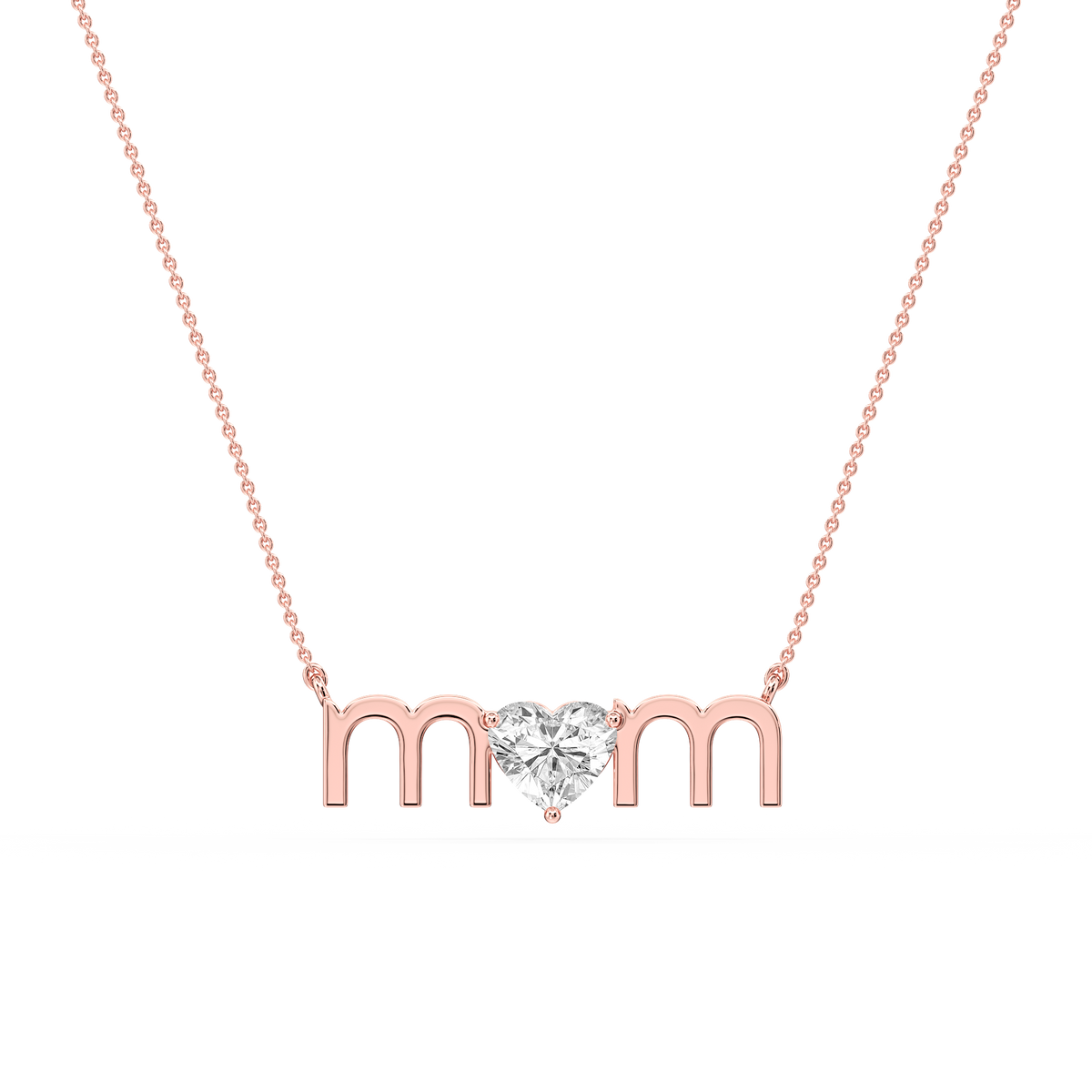 Heart LGD Mom Solitaire Pendant - 16 to 18 Inches