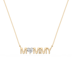 Heart LGD Mommy Solitaire Pendant - 16 to 18 Inches