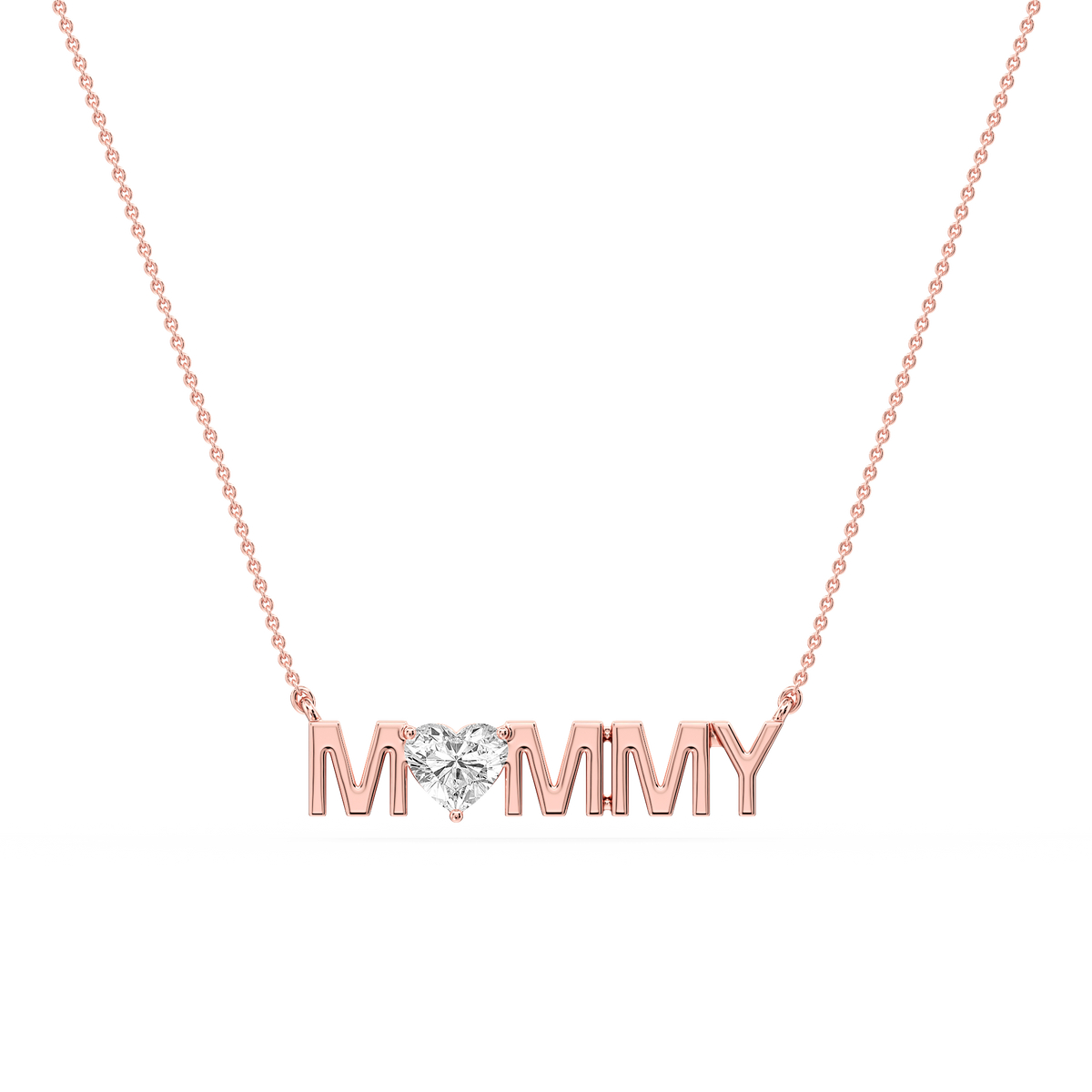 Heart LGD Mommy Solitaire Pendant - 16 to 18 Inches