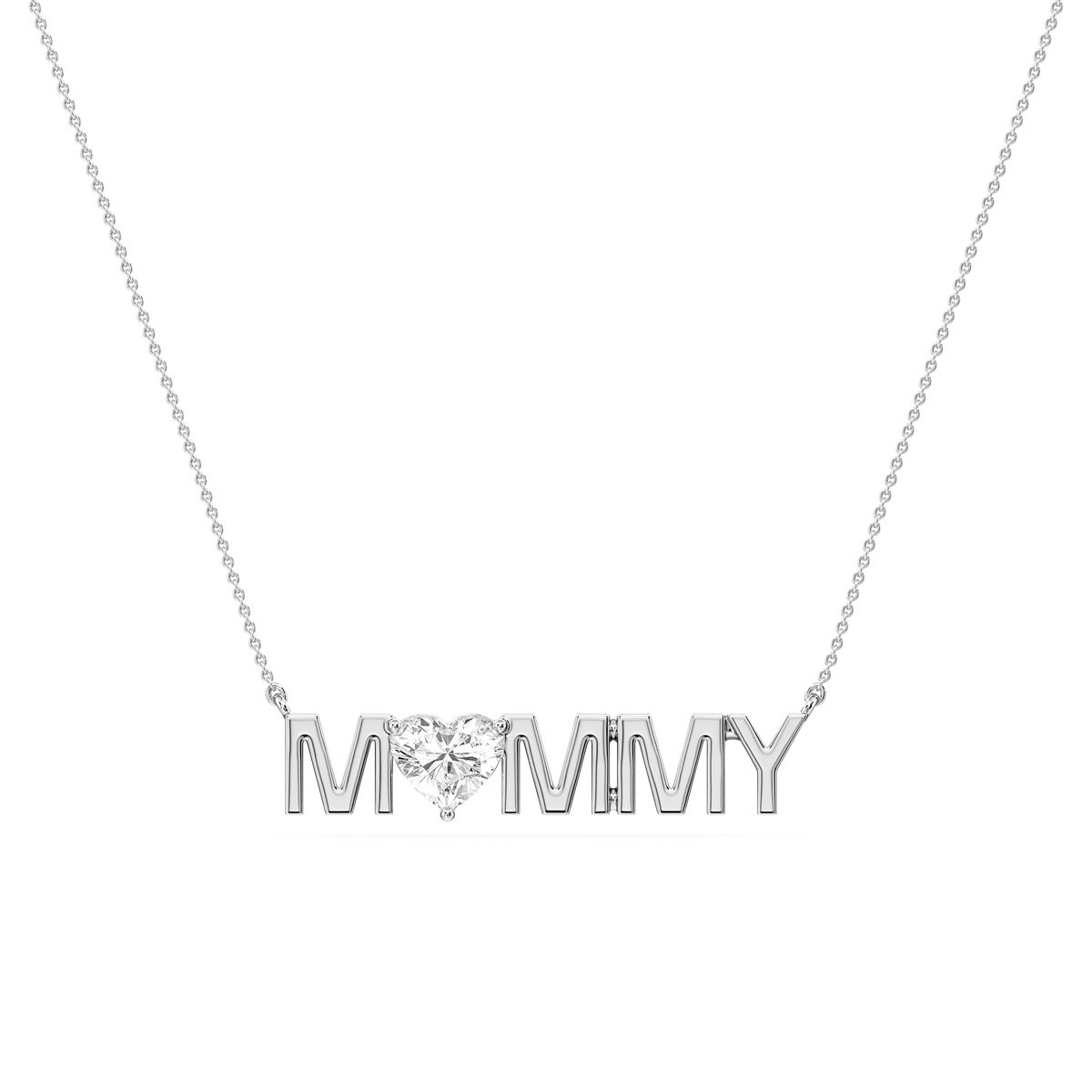 Heart LGD Mommy Solitaire Pendant - 16 to 18 Inches