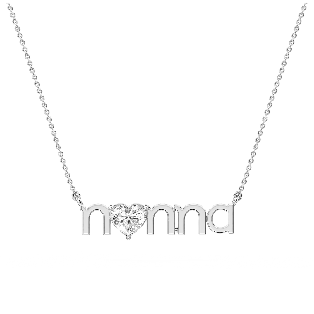 Heart LGD Nonna Solitaire Pendant - 16 to 18 Inches