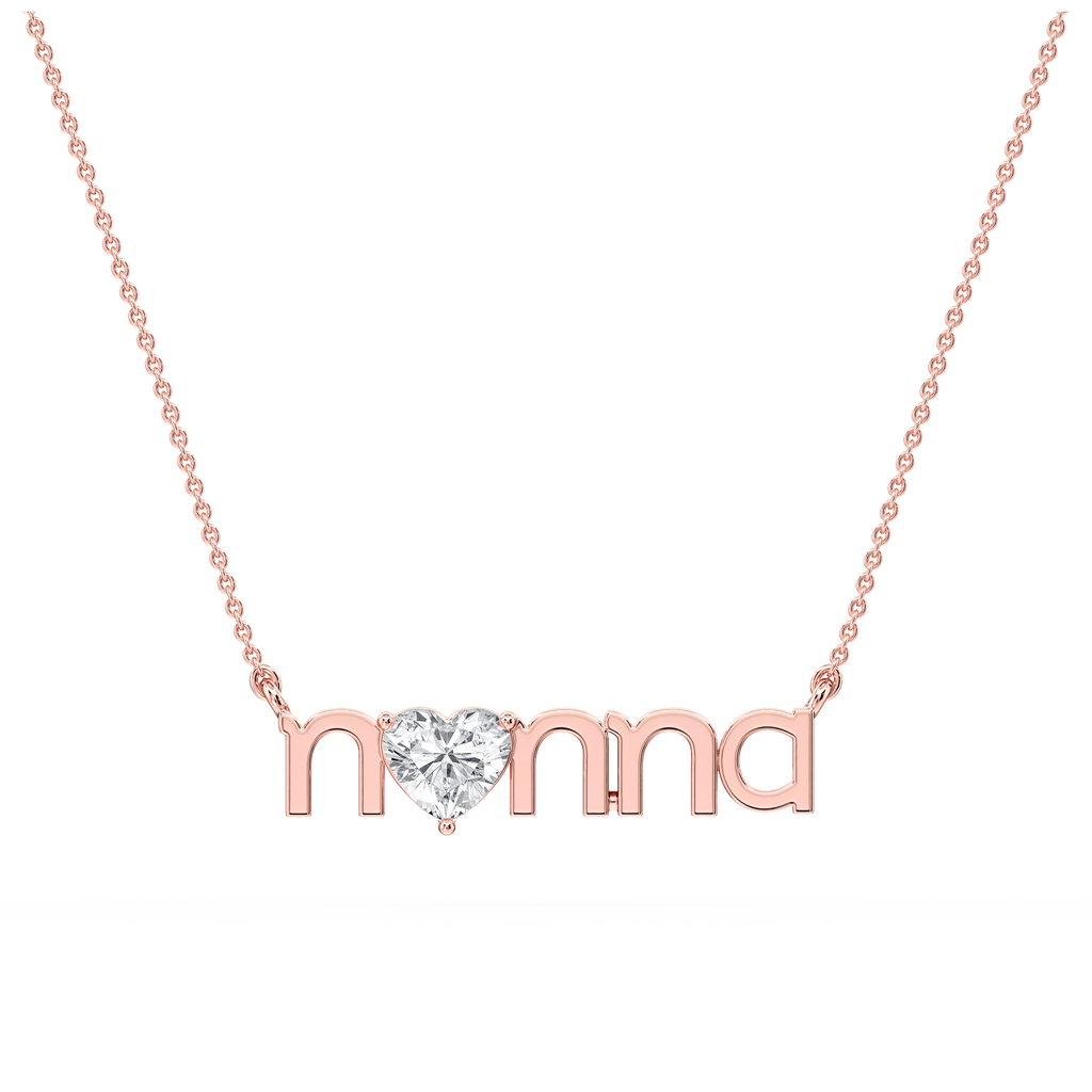 Heart LGD Nonna Solitaire Pendant - 16 to 18 Inches