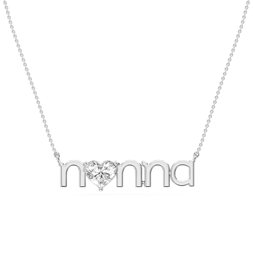 Heart LGD Nonna Solitaire Pendant - 16 to 18 Inches