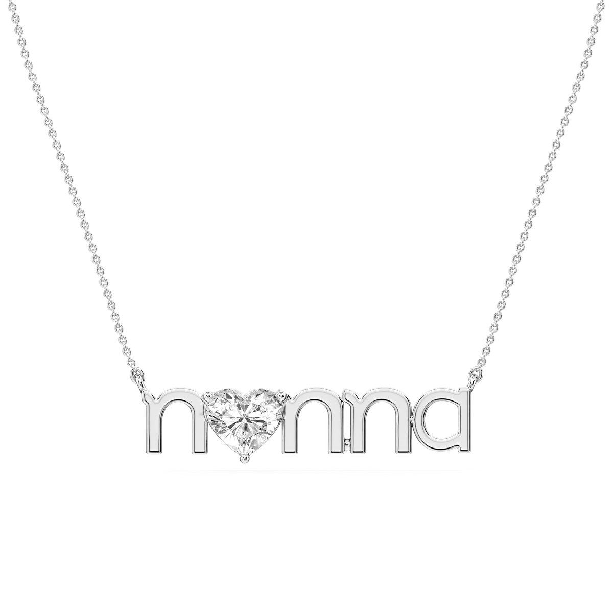Heart LGD Nonna Solitaire Pendant - 16 to 18 Inches