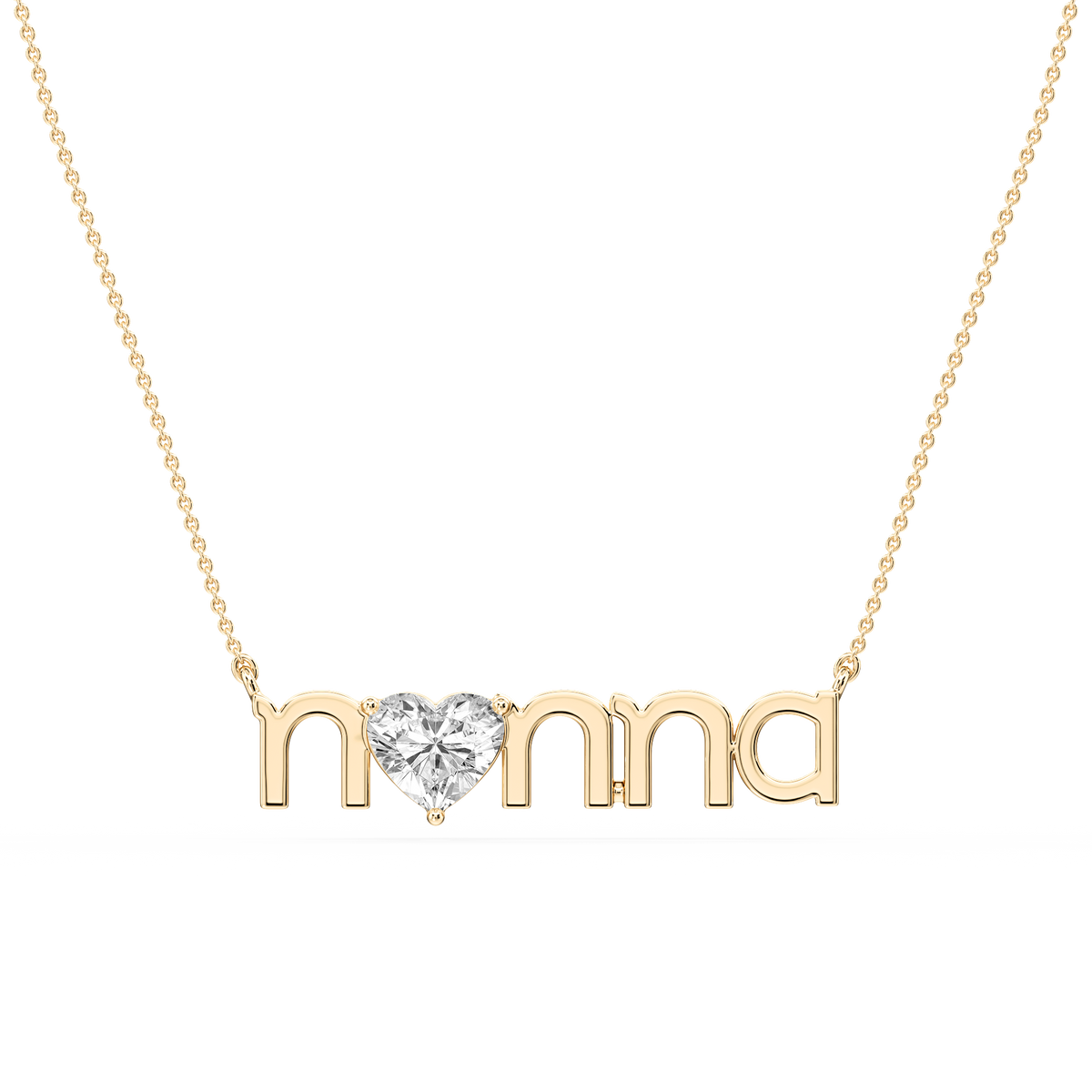 Heart LGD Nonna Solitaire Pendant - 16 to 18 Inches