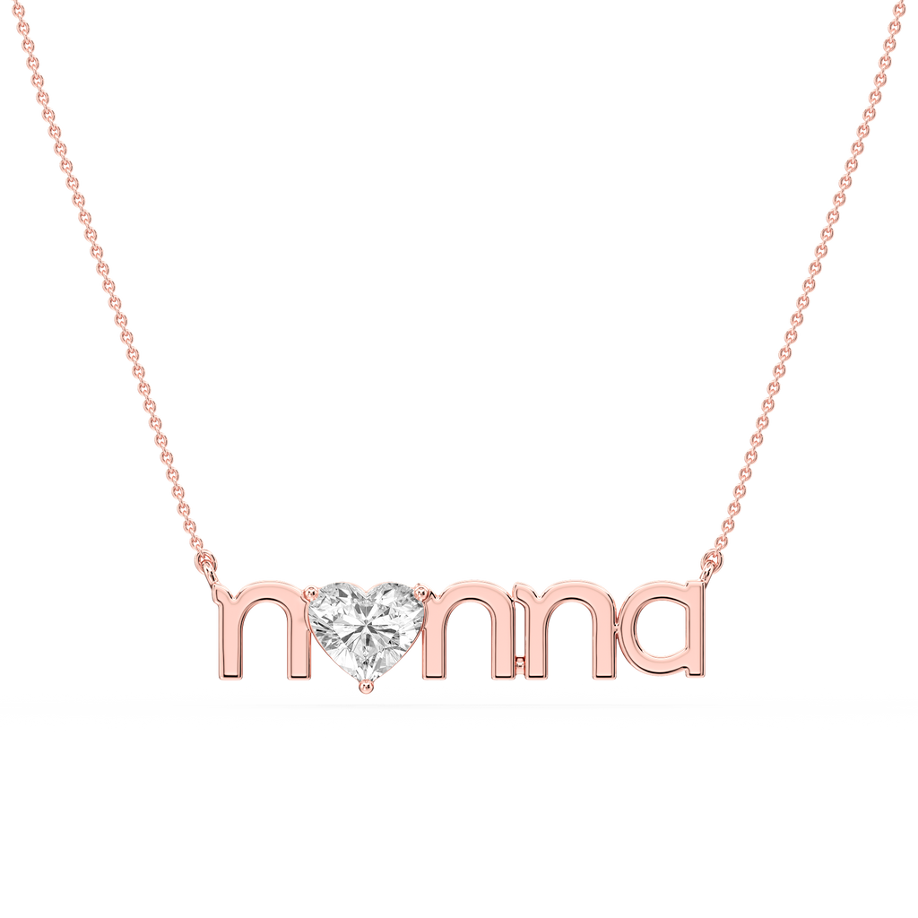 Heart LGD Nonna Solitaire Pendant - 16 to 18 Inches