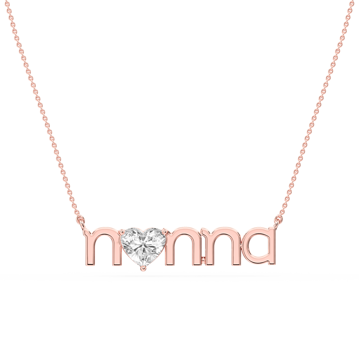 Heart LGD Nonna Solitaire Pendant - 16 to 18 Inches