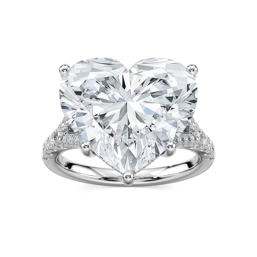 Heather 14 ctw Heart LGD Split Shank Hidden Halo Engagement Ring - Signature Collection