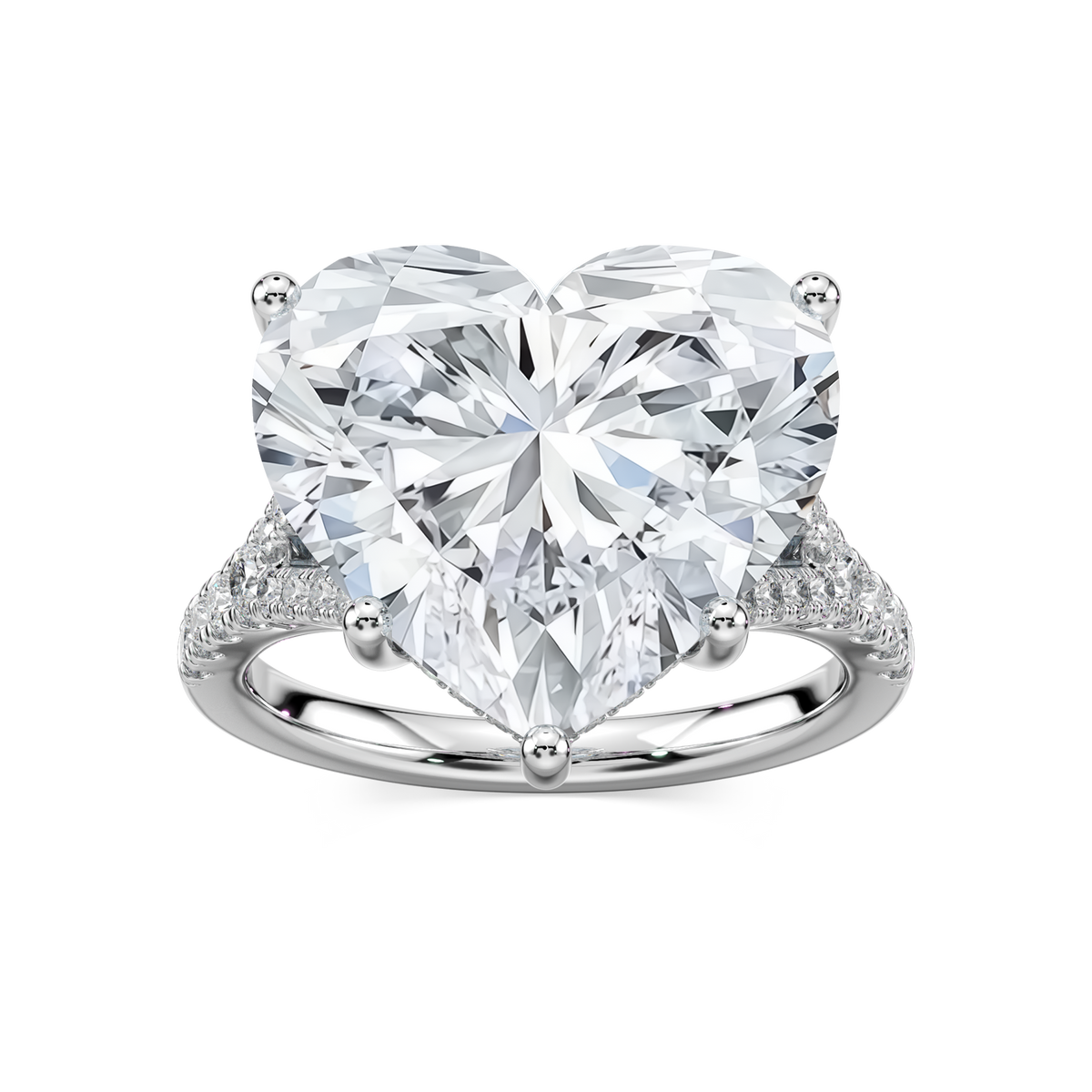 Heather 14 ctw Heart LGD Split Shank Hidden Halo Engagement Ring - Signature Collection