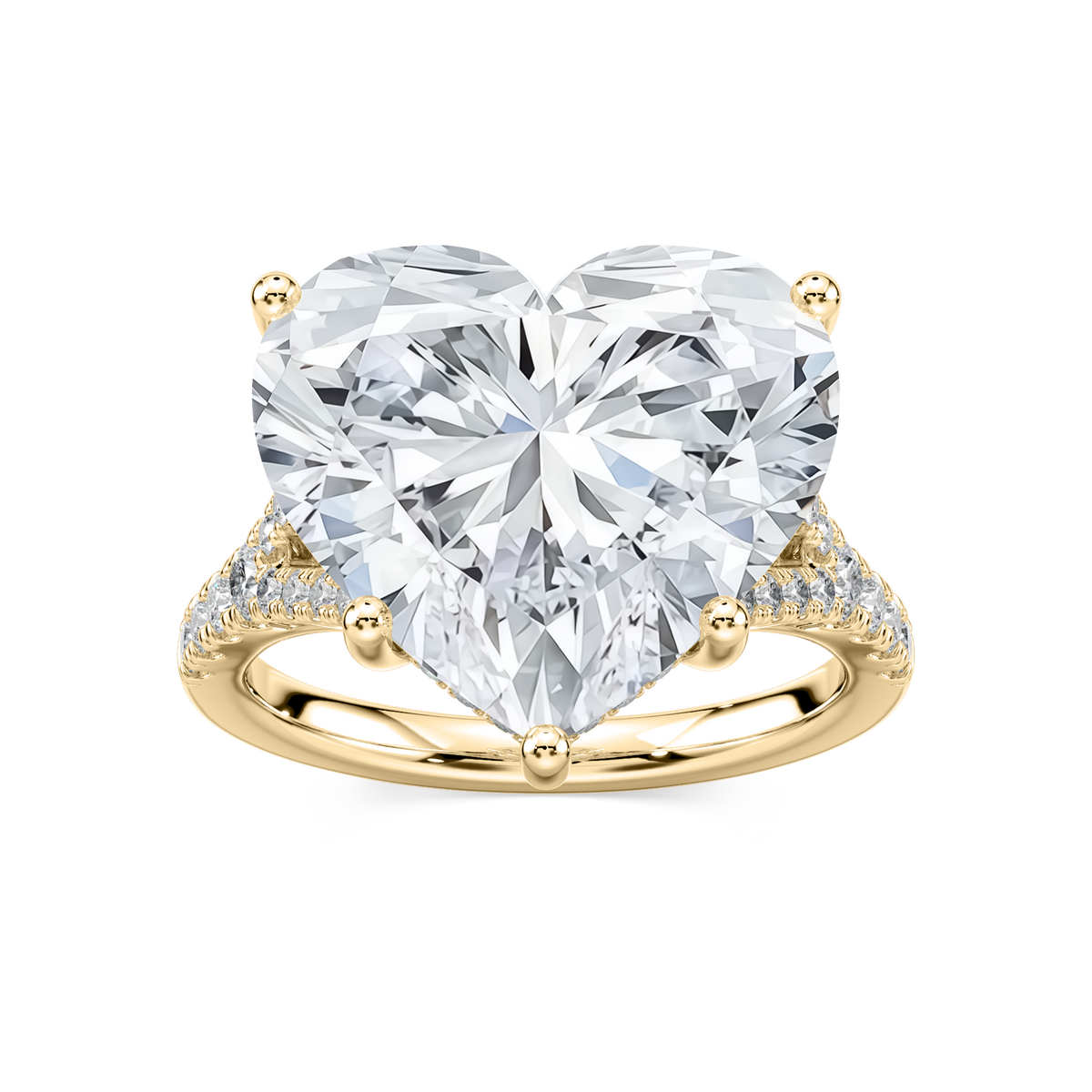 Heather 14 ctw Heart LGD Split Shank Hidden Halo Engagement Ring - Signature Collection