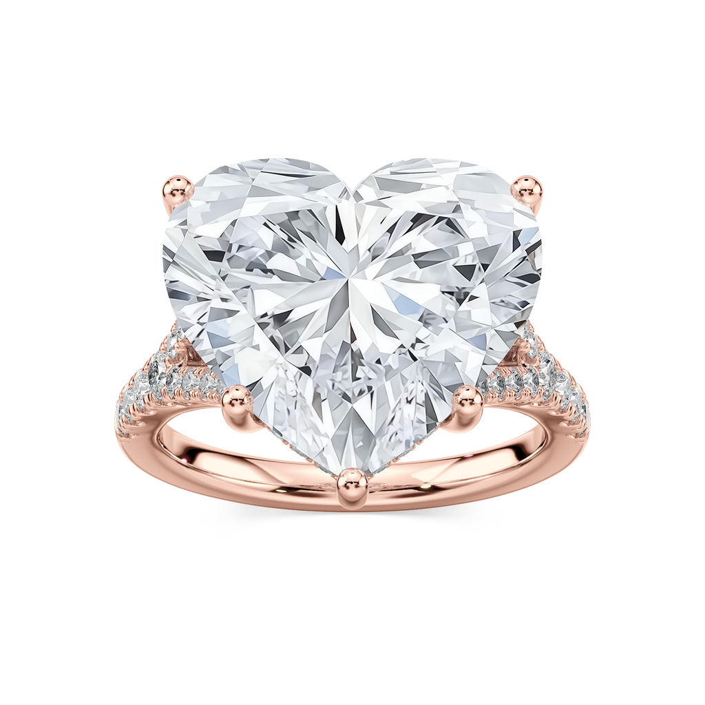 Heather 14 ctw Heart LGD Split Shank Hidden Halo Engagement Ring - Signature Collection