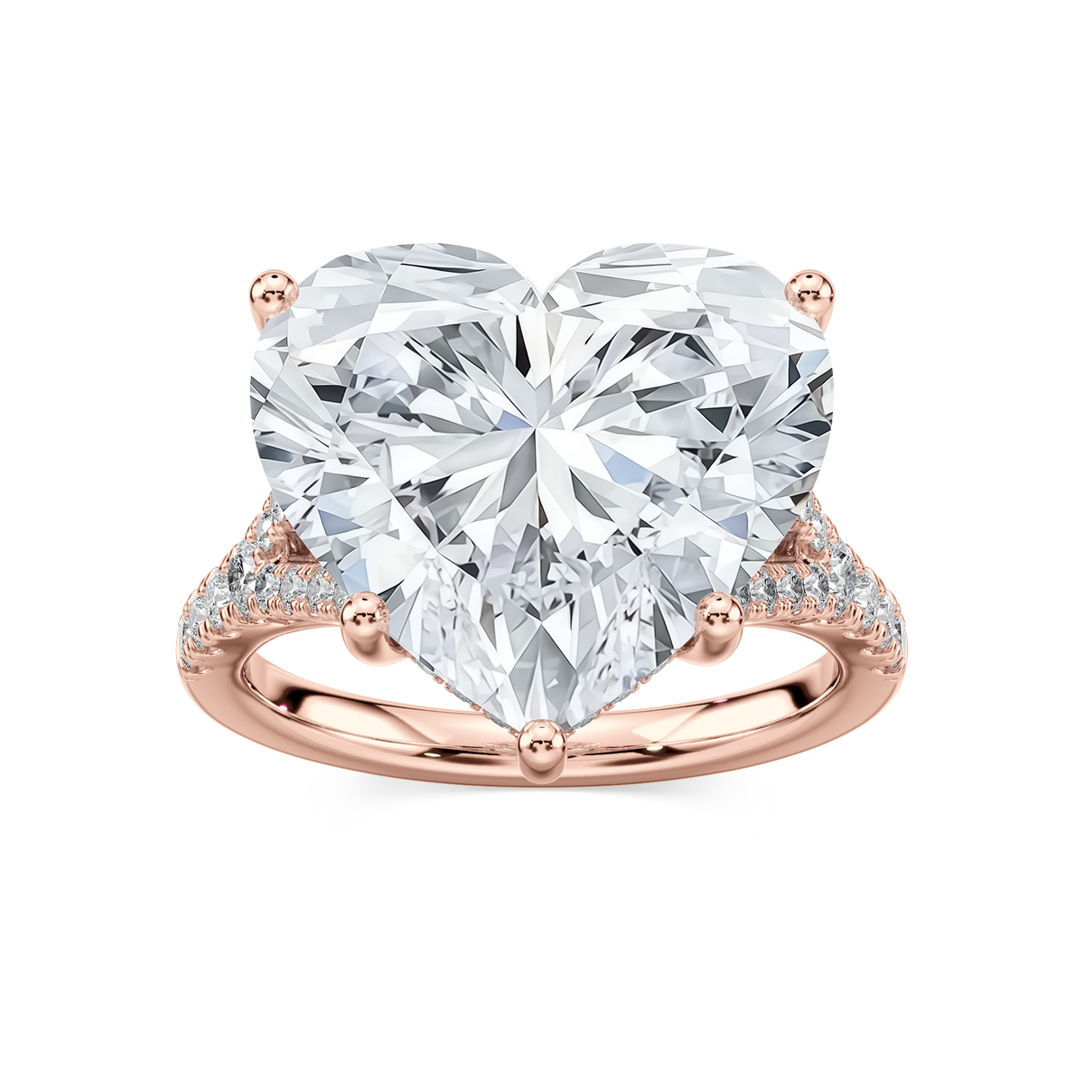 Heather 14 ctw Heart LGD Split Shank Hidden Halo Engagement Ring - Signature Collection