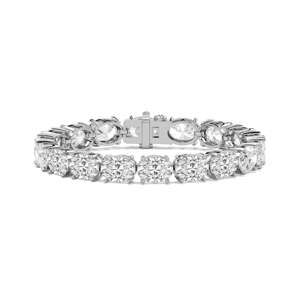 34 ctw Oval LGD East West Heirloom Tennis Bracelet  - 7 Inches - Signature Collection