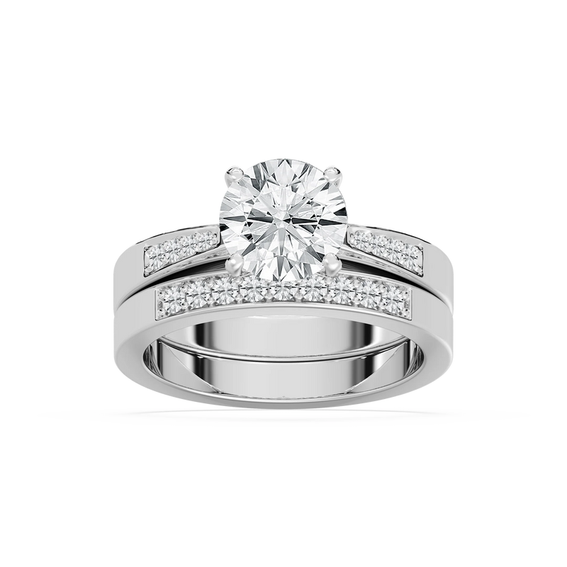 Helen LGD Tapered Channel Wedding Set