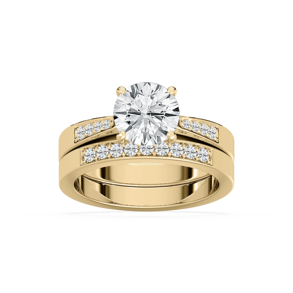 Helen LGD Tapered Channel Wedding Set