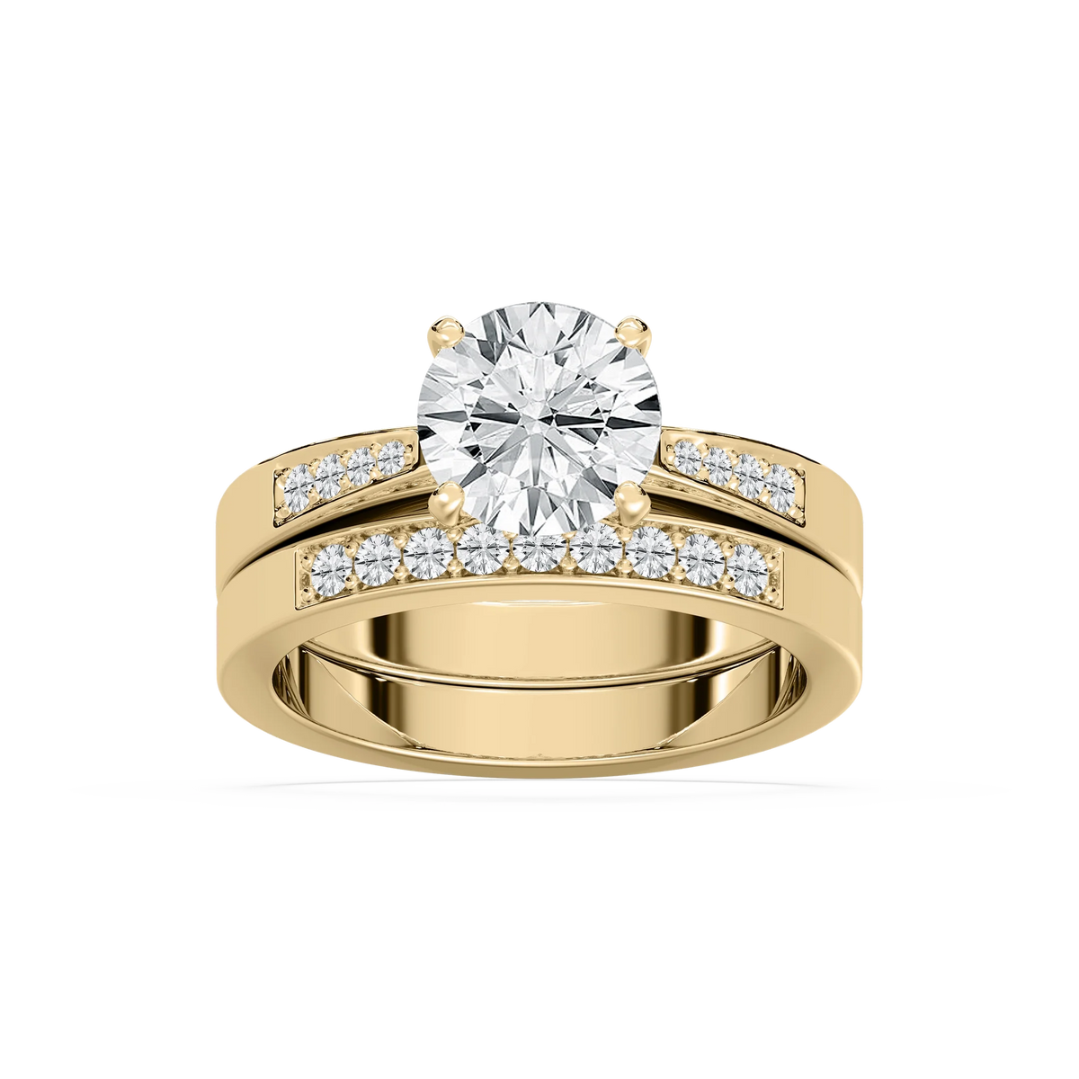 Helen LGD Tapered Channel Wedding Set
