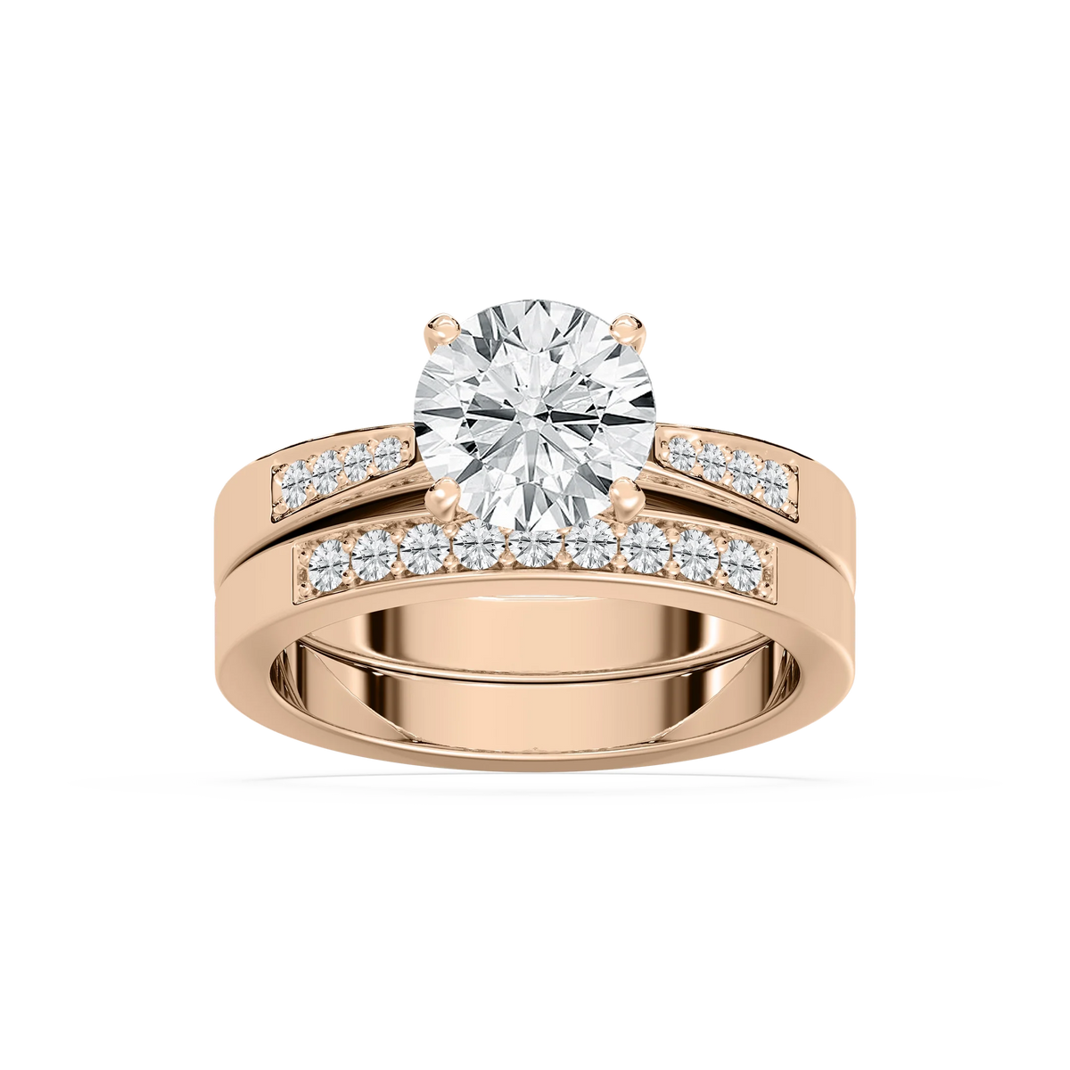 Helen LGD Tapered Channel Wedding Set