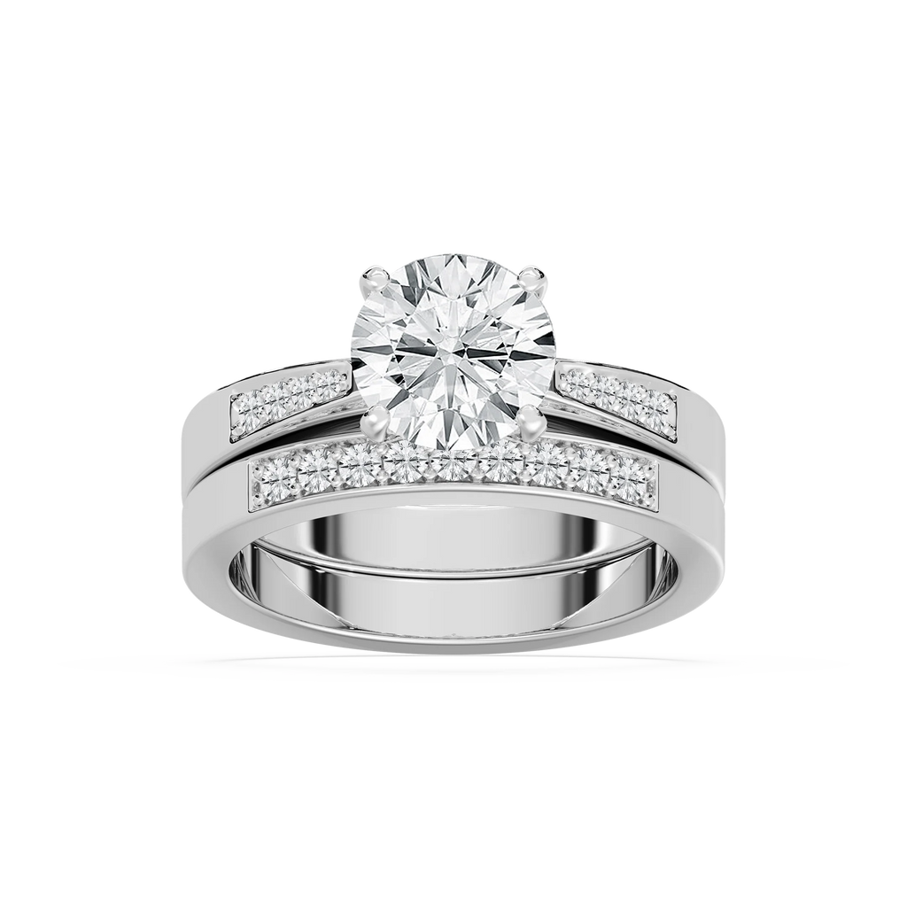 Helen LGD Tapered Channel Wedding Set
