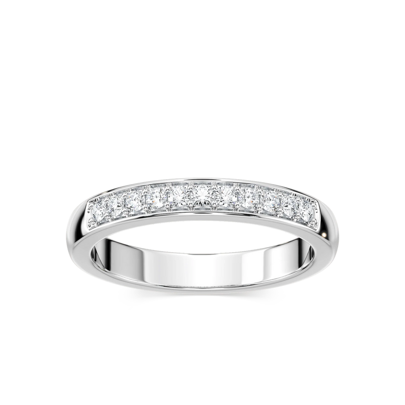 Helen 1/4 ctw Round LGD Channel Set Wedding Band - 14K White Gold