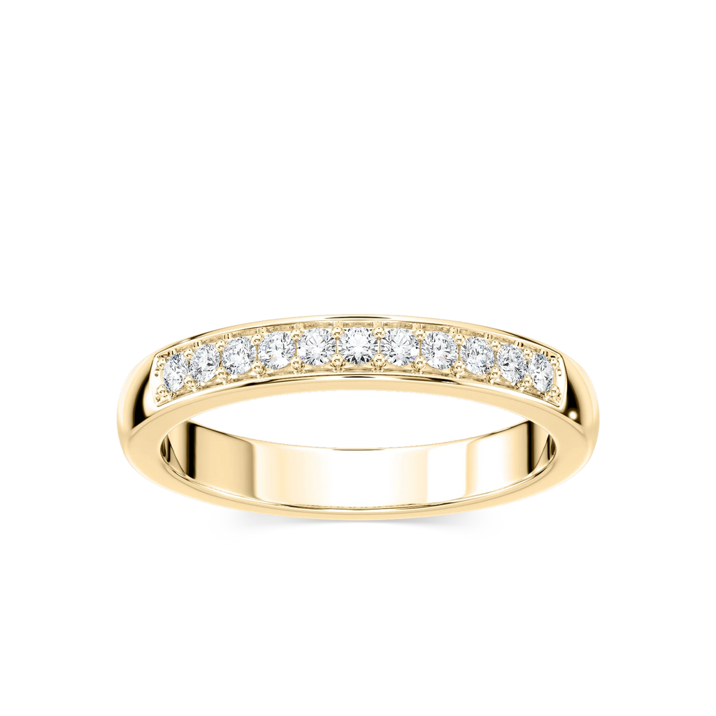 Helen 1/4 ctw Round LGD Channel Set Wedding Band - 14K Yellow Gold