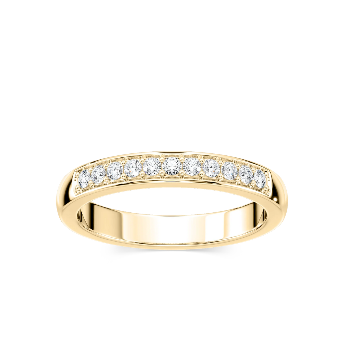Helen 1/4 ctw Round LGD Channel Set Wedding Band - 14K Yellow Gold