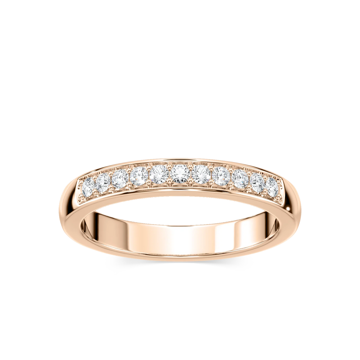 Helen 1/4 ctw Round LGD Channel Set Wedding Band - 14K Rose Gold