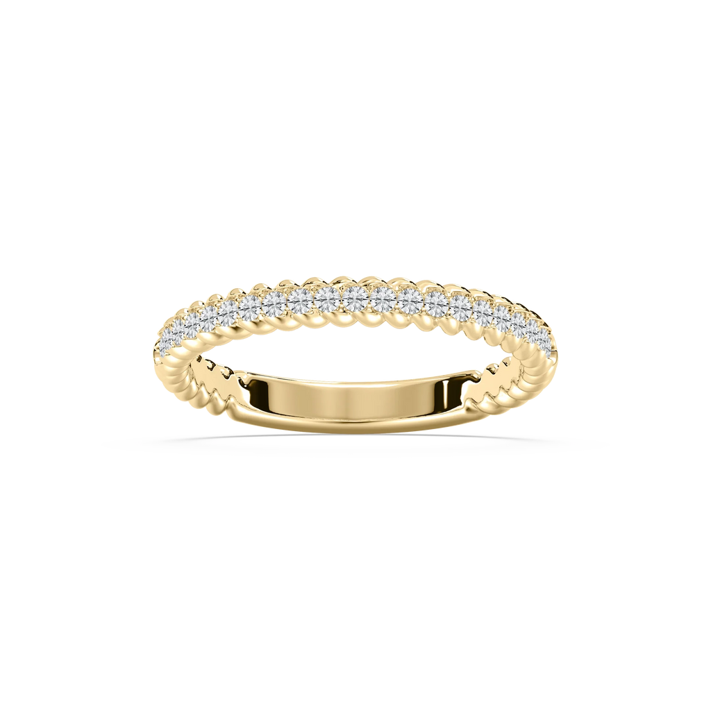 Helix 1/5 ctw Round LGD Rope Twist Wedding Band - 14K Yellow Gold