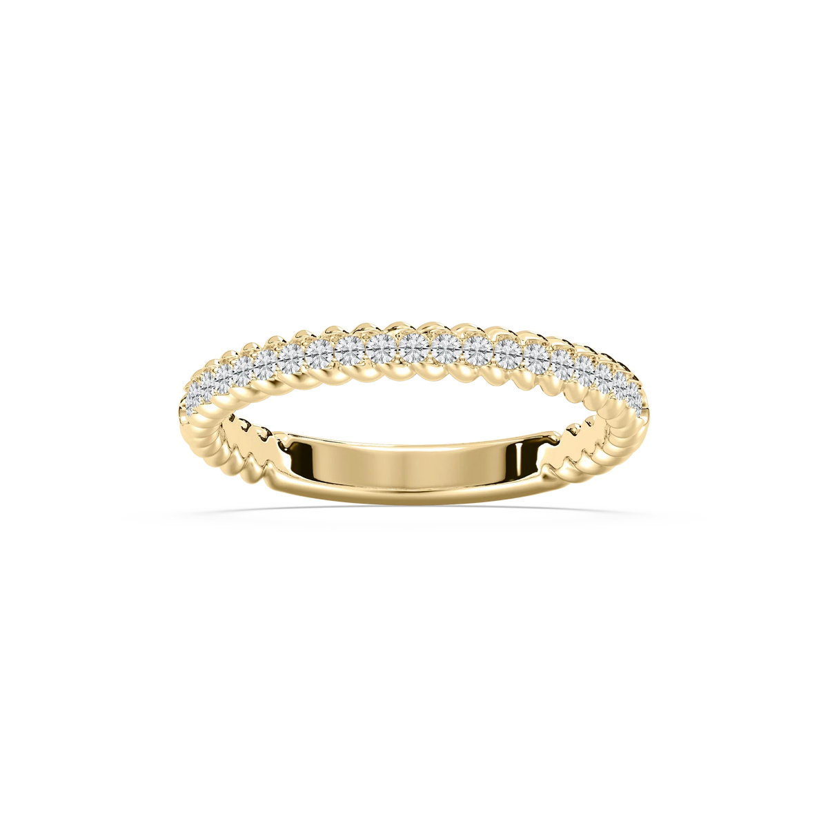 Helix 1/5 ctw Round LGD Rope Twist Wedding Band - 18K Yellow Gold