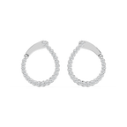 Round LGD Hinged Back Huggie Hoop Earrings - 14K White Gold / 1.0ctw