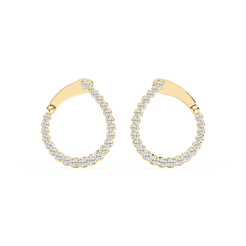 Round LGD Hinged Back Huggie Hoop Earrings - 14K Yellow Gold / 5.0ctw