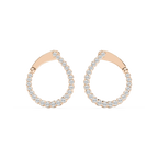 Round LGD Hinged Back Huggie Hoop Earrings - 14K Rose Gold / 1.0ctw