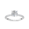 Hope LGD Shared Prong Side Stone Engagement Ring - 14K White Gold