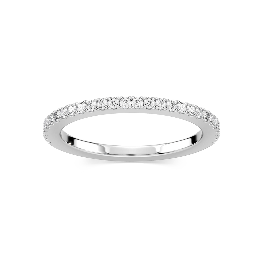 Hope 1/5 ctw Round LGD Four Prong Wedding Band - 14K White Gold