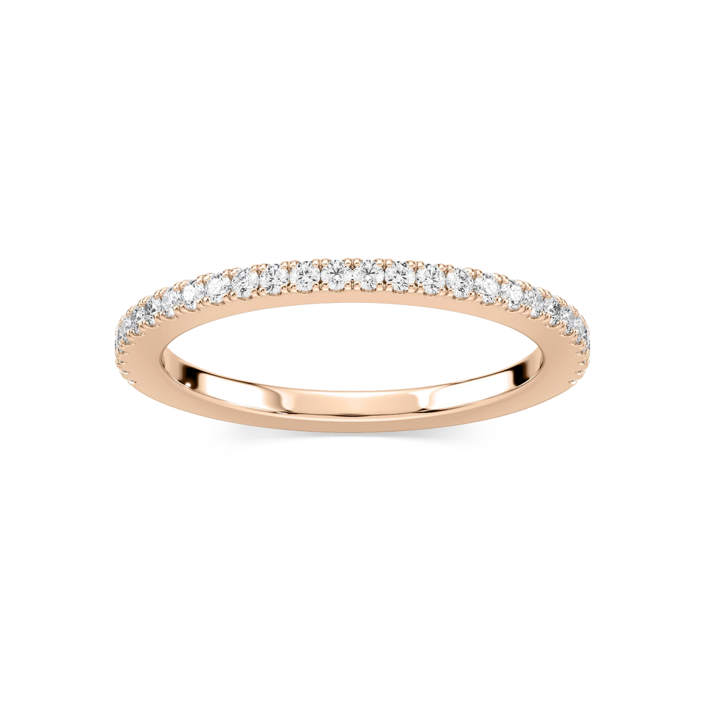 Hope 1/5 ctw Round LGD Four Prong Wedding Band - 18K Rose Gold