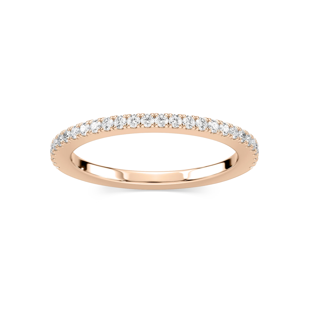 Hope 1/5 ctw Round LGD Four Prong Wedding Band - 18K Rose Gold