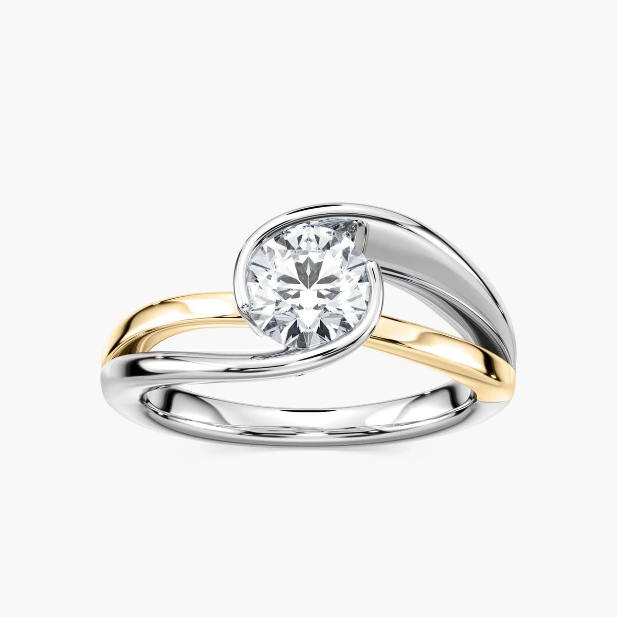 Aria Round LGD Tension-Inspired Bezel Solitaire Engagement Ring
