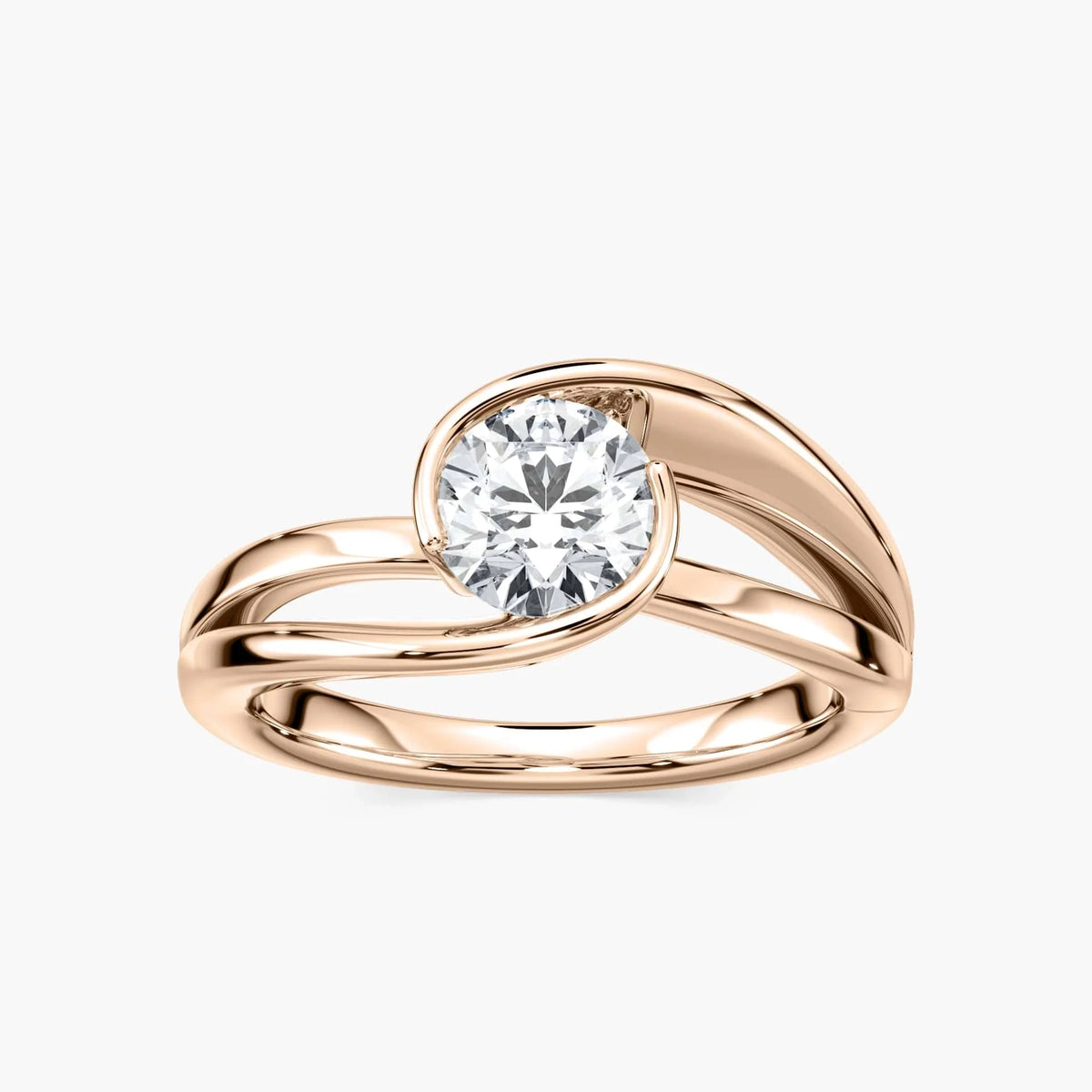 Aria Round LGD Tension-Inspired Bezel Solitaire Engagement Ring