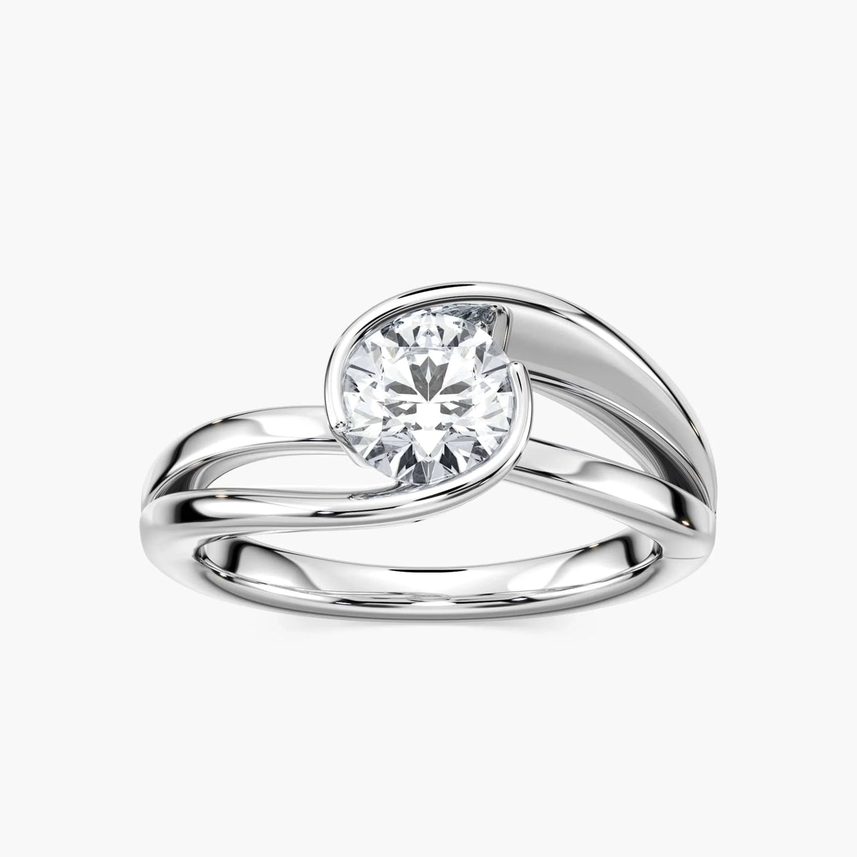 Aria Round LGD Tension-Inspired Bezel Solitaire Engagement Ring